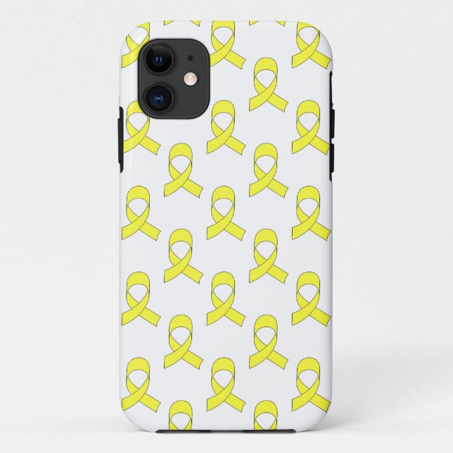 Coques Case-Mate iPhone Motif de ruban jaune (Dos)