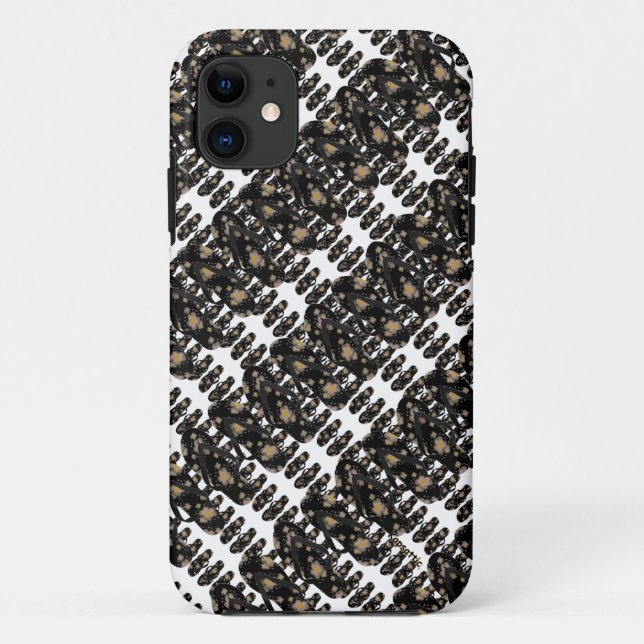 Coques Case-Mate iPhone Motif de sandales mini-tongs (noir) (Dos)