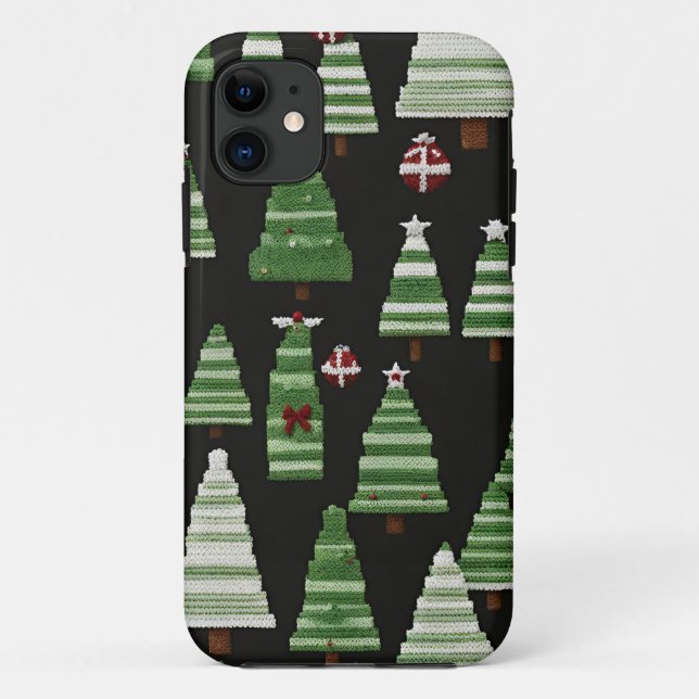 Coques Case-Mate iPhone Motif de sapin de Noël (Dos)