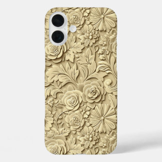 Coque Pour iPhone 16 Plus Motif de sculpture sur bois occidental faux en mos
