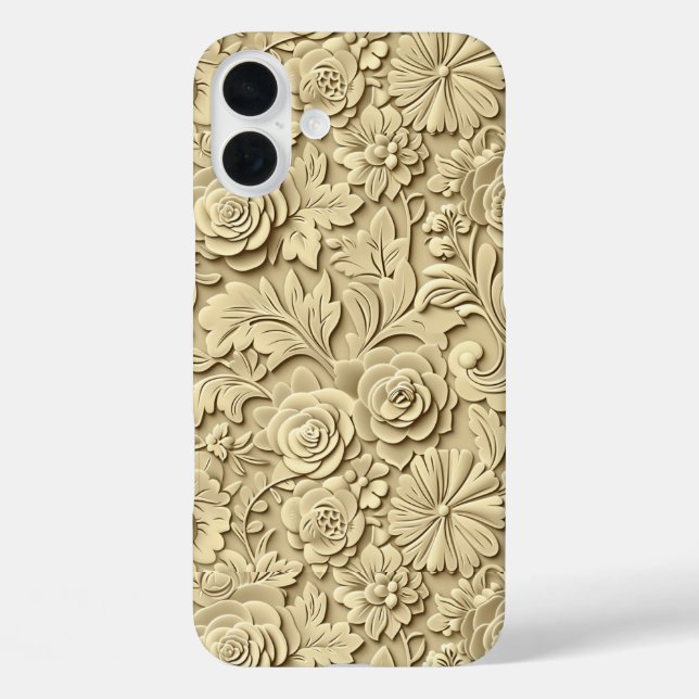 Coques Case-Mate iPhone Motif de sculpture sur bois occidental faux en mos (Verso)