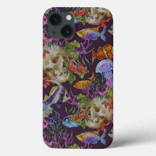 Etui iPhone 13 Motif de Sea Life Grunge
