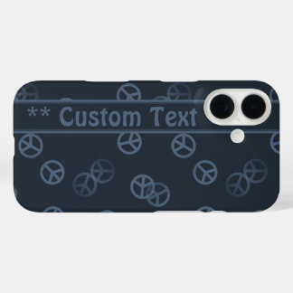 Coques iPhone 16 Motif de signature de paix gris avec texte personn