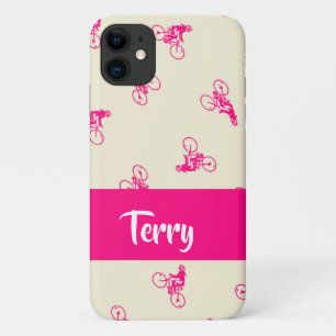 Case-Mate iPhone Case Motif de silhouette cycliste rose