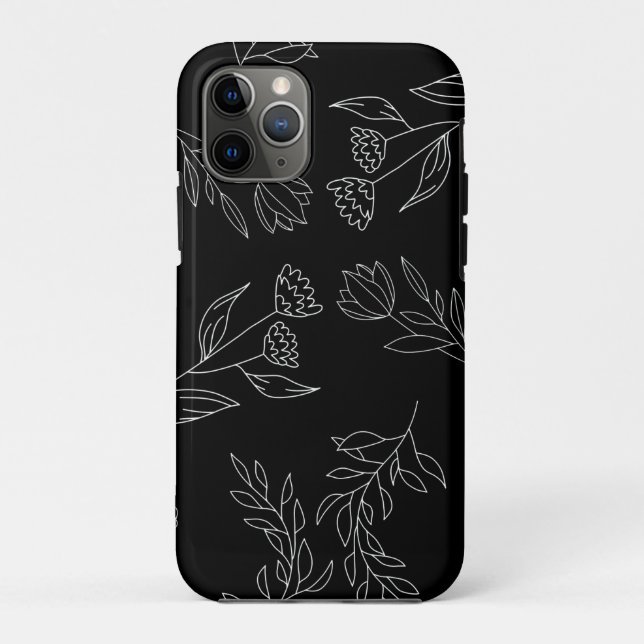 Coques Case-Mate iPhone Motif de silhouette de fleurs (Dos)