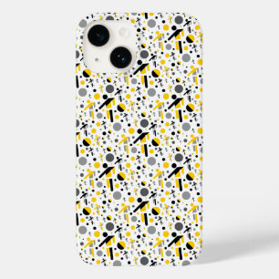 Coque Case-Mate iPhone Motif de silhouette de football jaune noir mignon