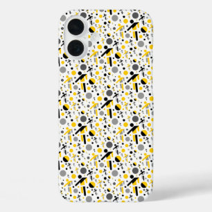 Coque Pour iPhone 16 Plus Motif de silhouette de football jaune noir mignon