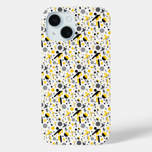Coque Case-Mate iPhone Motif de silhouette de football jaune noir mignon
