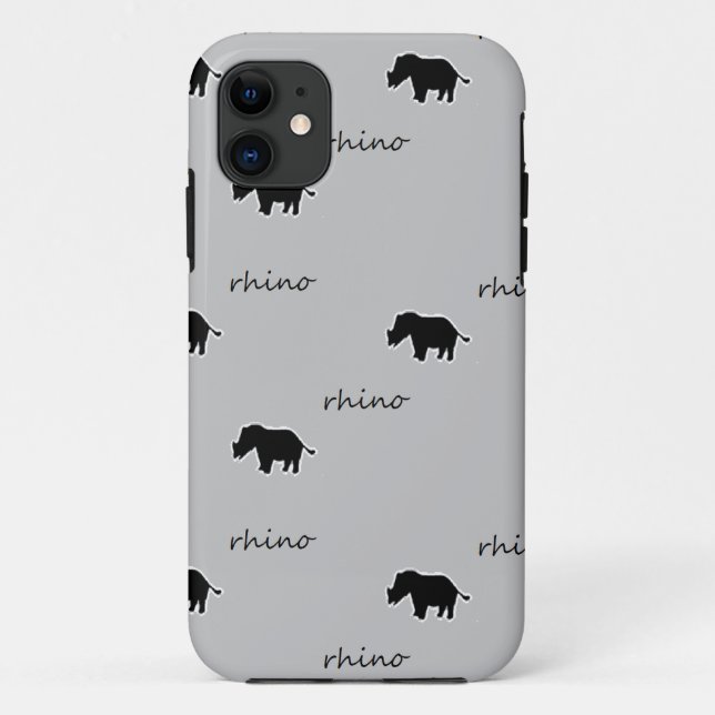 Coques Case-Mate iPhone Motif de silhouette rhino (Dos)