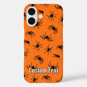 Coque Pour iPhone 16 Motif de silhouettes d'araignée