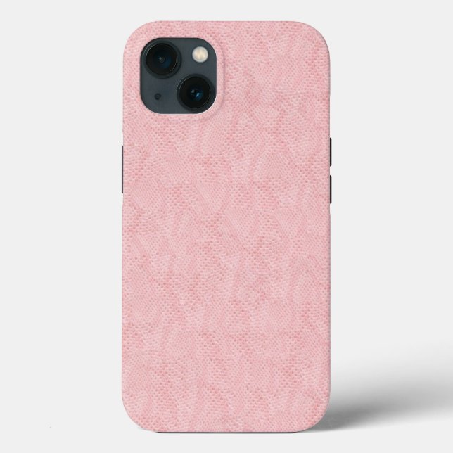Coques Case-Mate iPhone Motif de Snakeskin rose subtil (Verso)