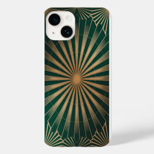Coque Case-Mate iPhone Motif de soleil radieux Art Déco doré