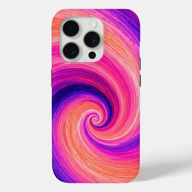 Coques Case-Mate iPhone Motif de spirale abstraite en tourbillon de peintu (Verso)