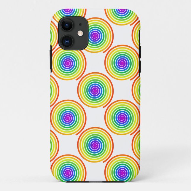Coques Case-Mate iPhone Motif de spirale arc-en-ciel (Dos)