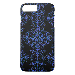 Etui iPhone Case-Mate Motif de style damassé bleu et noir élégant
