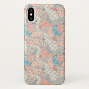 Coque iPhone X motif de style japonais. Illustration.