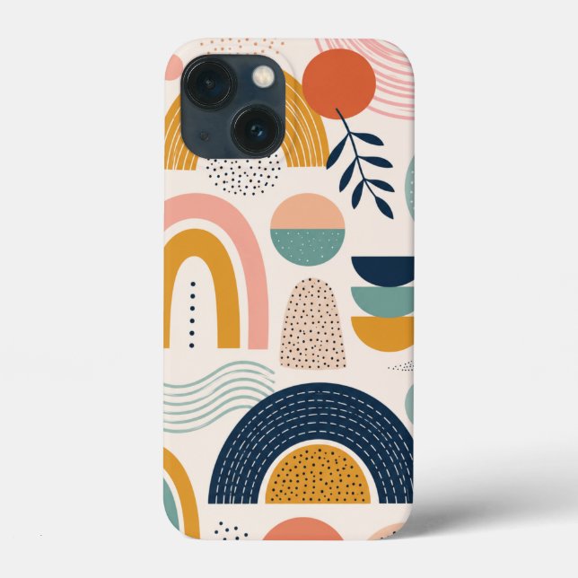 Coques Case-Mate iPhone Motif de surface abstrait en arc de prisme pastel (Verso)