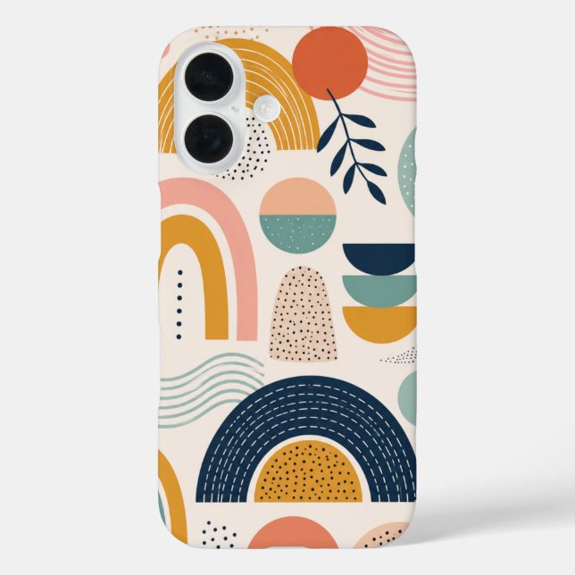 Coques Case-Mate iPhone Motif de surface abstrait en arc de prisme pastel (Verso)