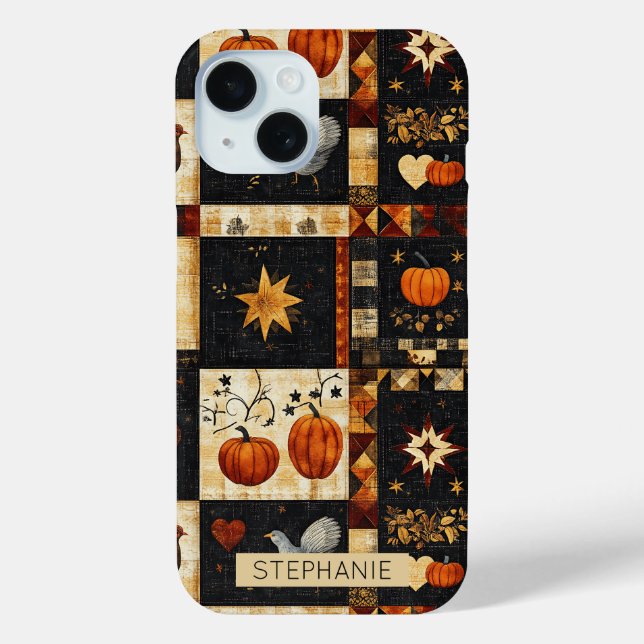 Coques Case-Mate iPhone Motif de surface composée d'art populaire primitif (Verso)