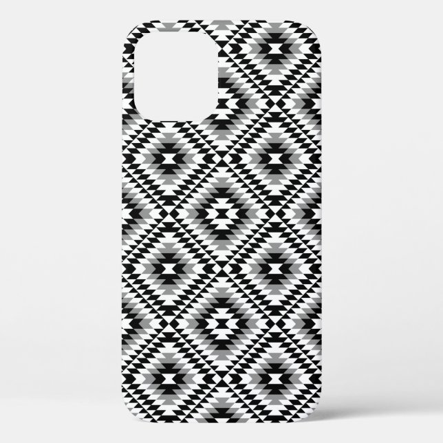 Coques Case-Mate iPhone Motif de symboles BW+gris Aztec stylisé (Verso)