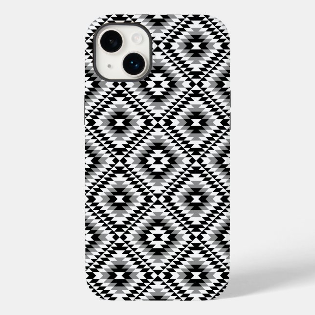 Coques Case-Mate iPhone Motif de symboles BW+gris Aztec stylisé (Verso)