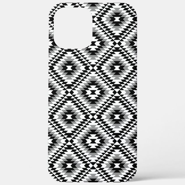 Coques Case-Mate iPhone Motif de symboles BW+gris Aztec stylisé (Verso)