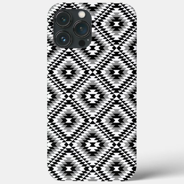 Coques Case-Mate iPhone Motif de symboles BW+gris Aztec stylisé (Verso)