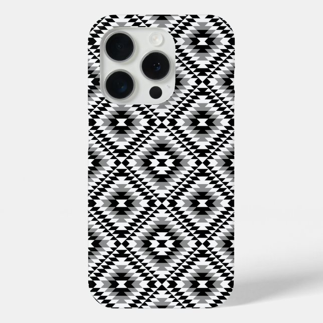 Coques Case-Mate iPhone Motif de symboles BW+gris Aztec stylisé (Verso)