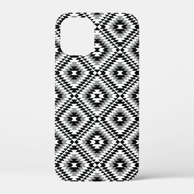Coques Case-Mate iPhone Motif de symboles BW+gris Aztec stylisé (Verso)