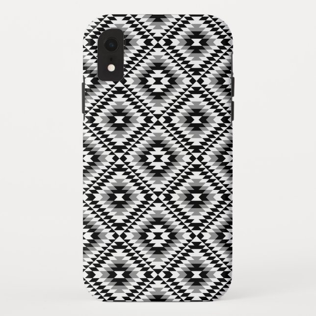 Coques Case-Mate iPhone Motif de symboles BW+gris Aztec stylisé (Dos)