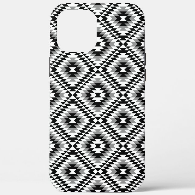 Coques Case-Mate iPhone Motif de symboles BW+gris Aztec stylisé (Verso)