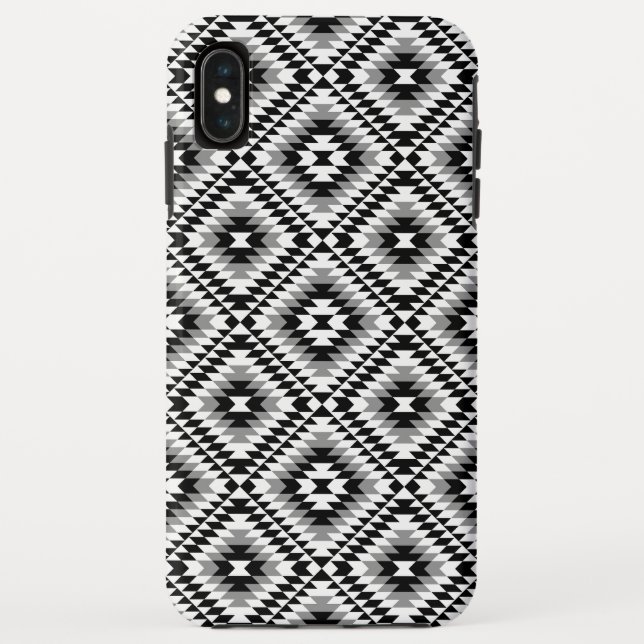 Coques Case-Mate iPhone Motif de symboles BW+gris Aztec stylisé (Dos)