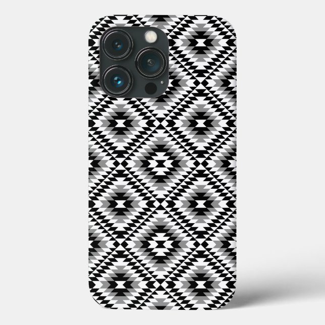 Coques Case-Mate iPhone Motif de symboles BW+gris Aztec stylisé (Verso)