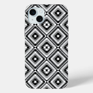 Coque Case-Mate iPhone Motif de symboles BW+gris Aztec stylisé