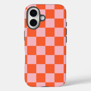 Coque Pour iPhone 16 Motif de tableau de bord orange et rose