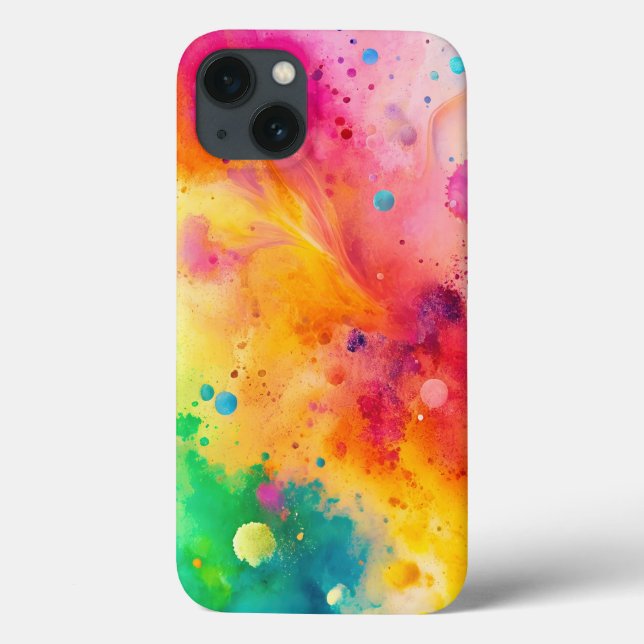 Coques Case-Mate iPhone Motif de taches d'aquarelle abstraite vibrant (Verso)