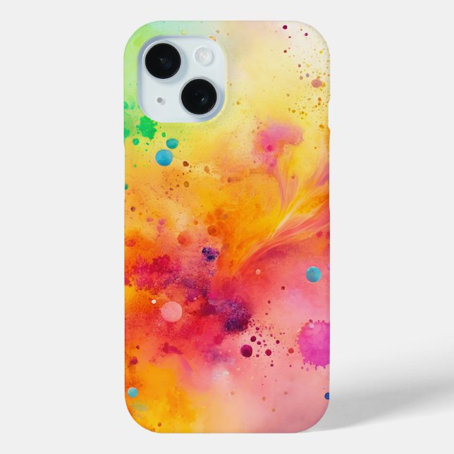 Coques Case-Mate iPhone Motif de taches d'aquarelle abstraite vibrant (Verso)
