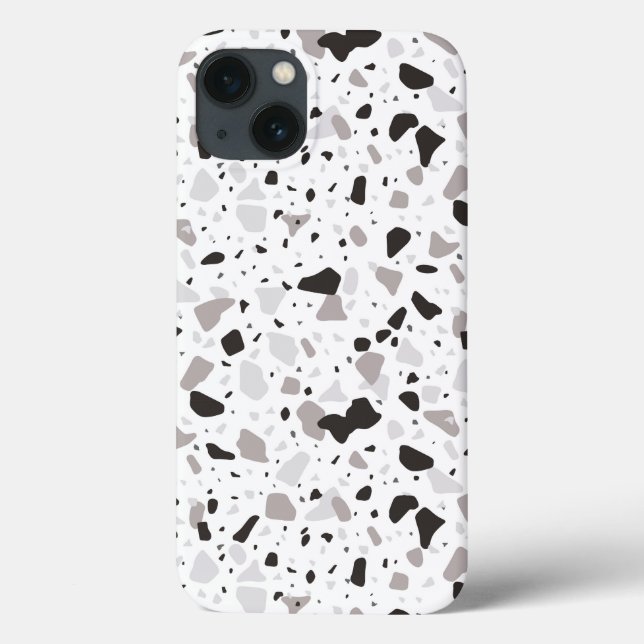 Coques Case-Mate iPhone Motif de Terrazzo monochromatique (Verso)