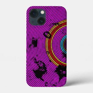 Coque Case-Mate iPhone Motif de texture de disque vinyle multicolore rose