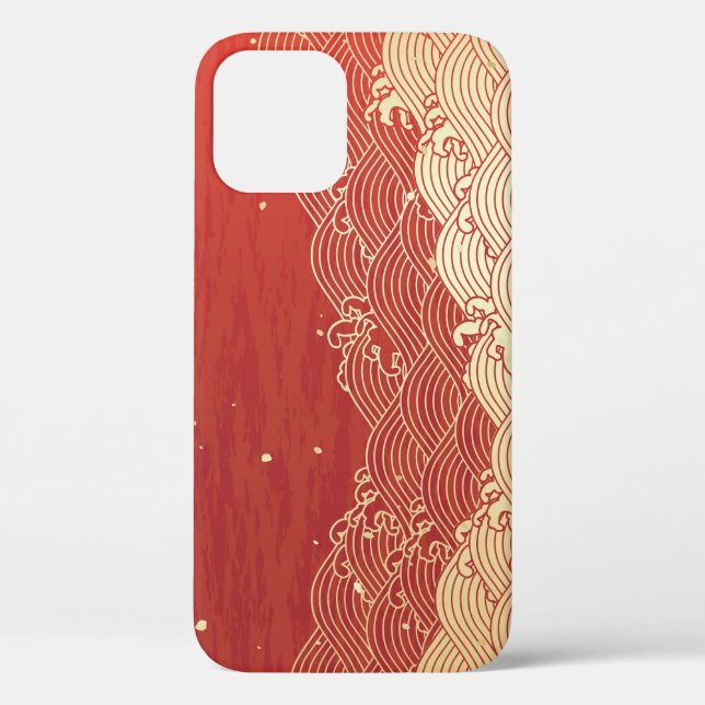 Coques Case-Mate iPhone Motif de texture papier d'onde dorée (Verso)