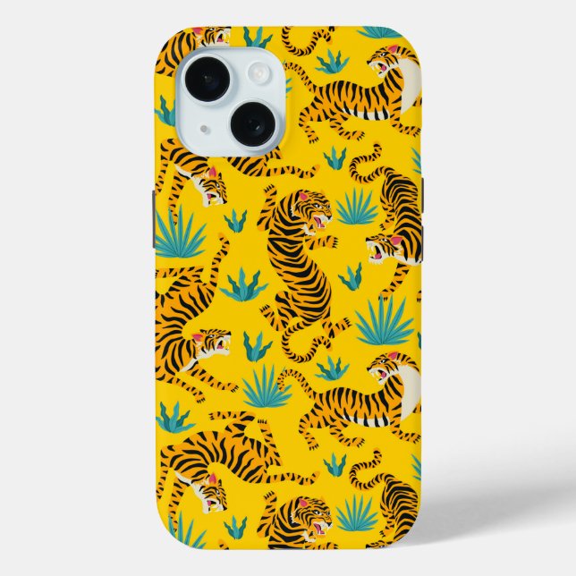 Coques Case-Mate iPhone Motif de tigre d'or asiatique (Verso)