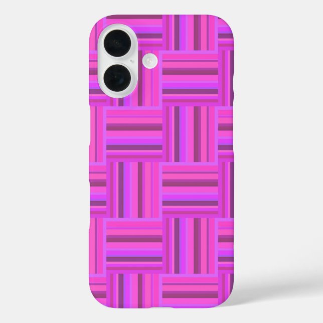 Coques Case-Mate iPhone Motif de tissage à rayures roses (Verso)