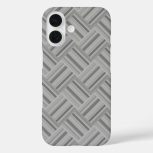 Coque Pour iPhone 16 Motif de tissage en diagonale rayures grises