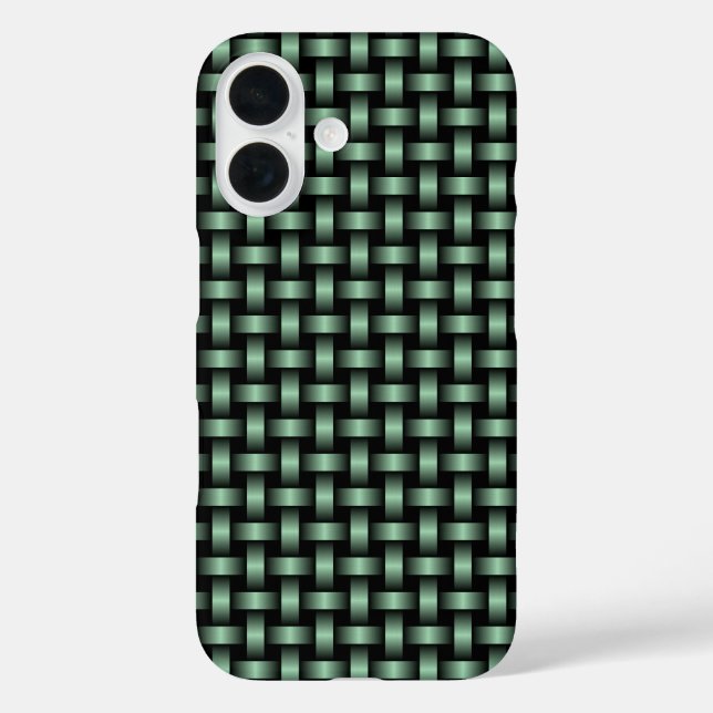 Coques Case-Mate iPhone Motif de tissage noir vert (Verso)