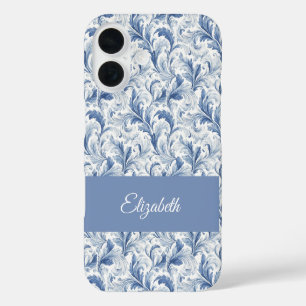 Coque Pour iPhone 16 Motif de toile de pays français bleu Nom