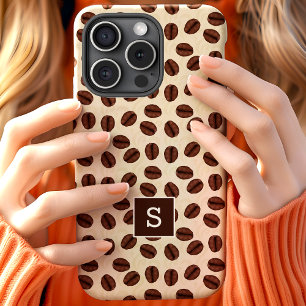 Coque Case-Mate iPhone Motif de tourbillon de grains de café Monogramme
