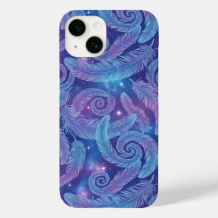 Coque Case-Mate iPhone Motif de tourbillon de plume sarcelle-violet cosmi