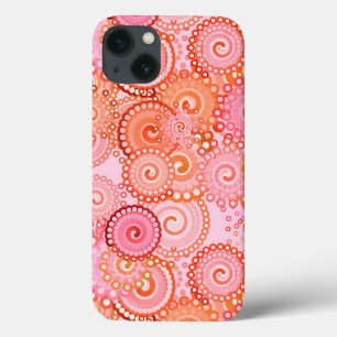 Etui iPhone Case-Mate Motif de tourbillon fractal, corail et rose