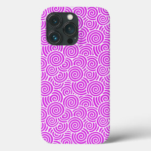 Coque Case-Mate iPhone Motif de tourbillon japonais - orchidée et blanc