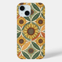 Motif de tournesol et feuille | Découpe inspirée d